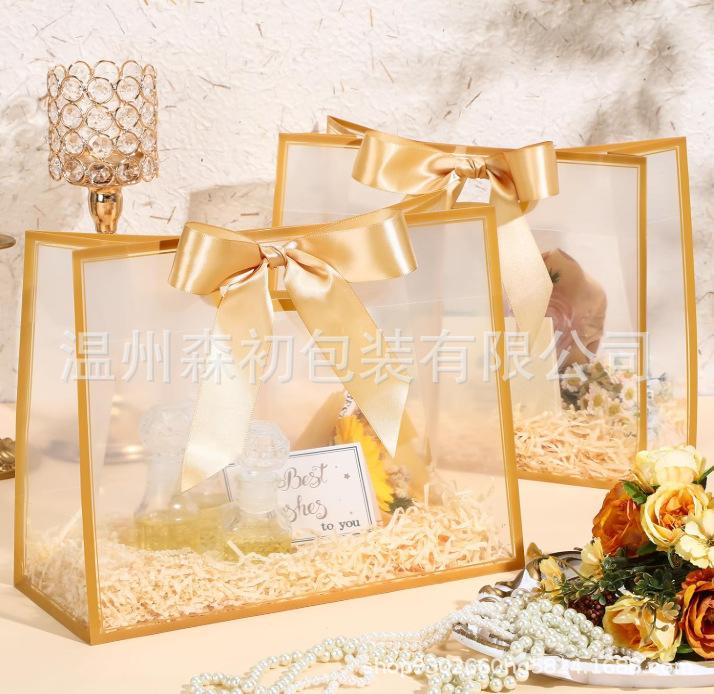 PP bolsa de regalo transparente dama de honor de boda bolsa de mano simple de Navidad regalo de cumpleaños bolsa de regalo de PVC image 39