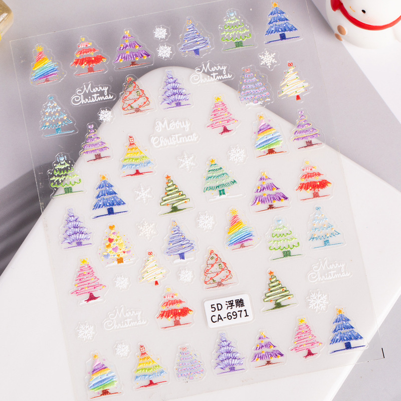 Christmas Themed Nail Stickers 5D Embossed Stereo Santa Claus Elk Nail Stickers Jewelry Ca Style Christmas Themed Nail Stickers 5D Embossed Stereo Santa Claus Elk Nail Stickers Jewelry Ca Style