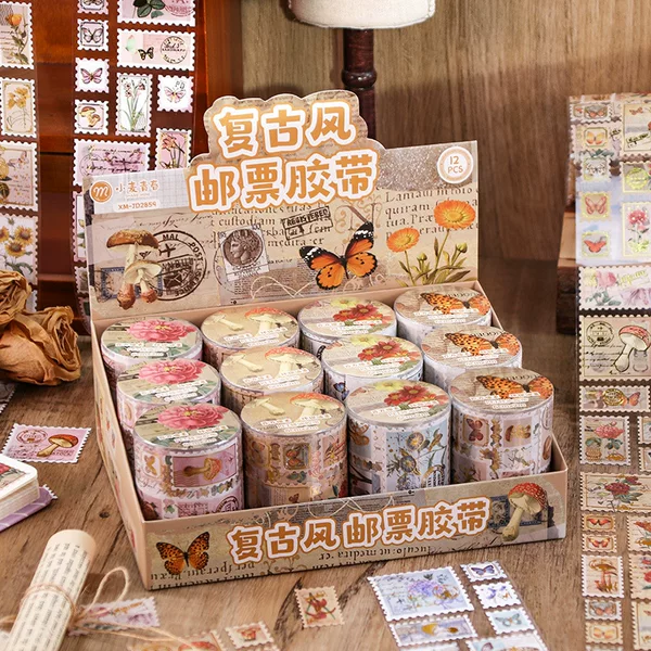 Wheat Youth retro style stamp tape million pixels PET special oil and paper journal DIY decorative collage