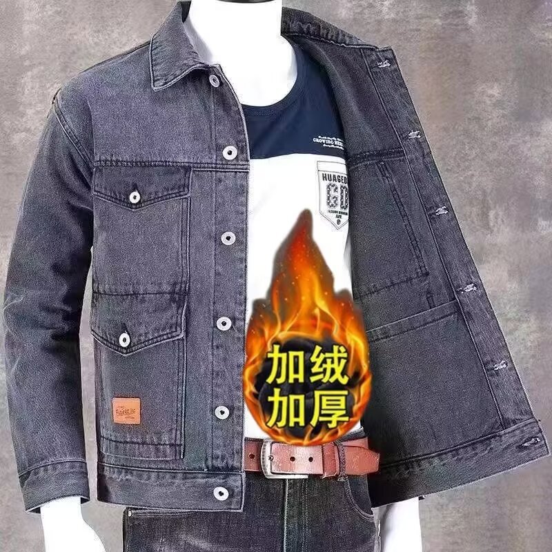 仕事で着ているカウボーイコートは秋冬にベルベットが厚くて耐摩耗性が多いポケット工装がゆるい男性ジャケットです|undefined
