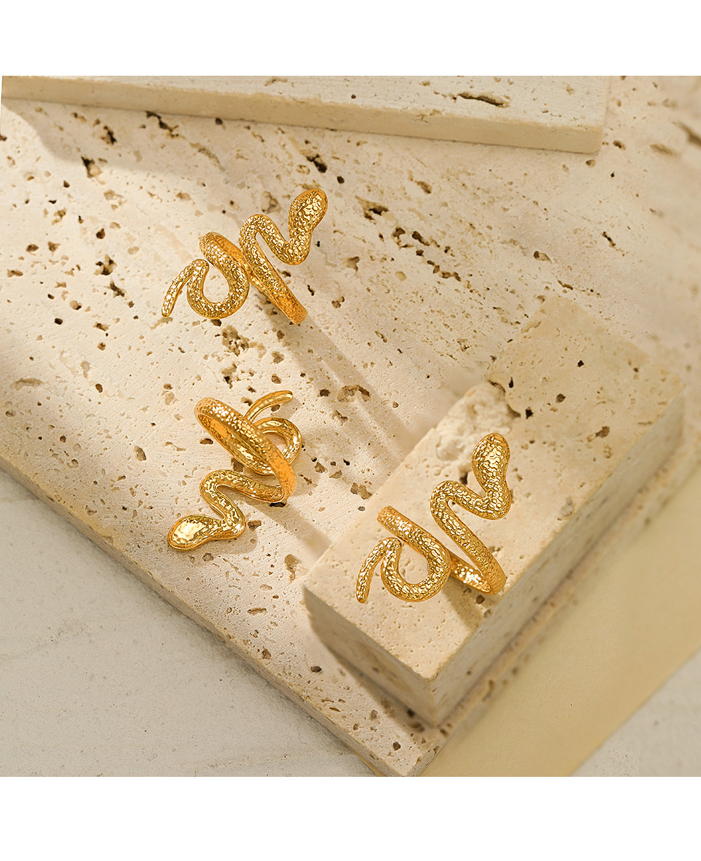 Fashion Snake Stainless Steel Plating Open Ring