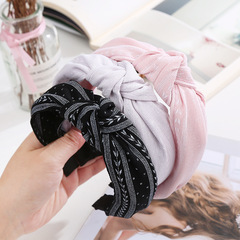 百搭布藝大蝴蝶結寬邊發箍休閒外戴壓發頭箍發卡髮飾甜美穿搭頭飾