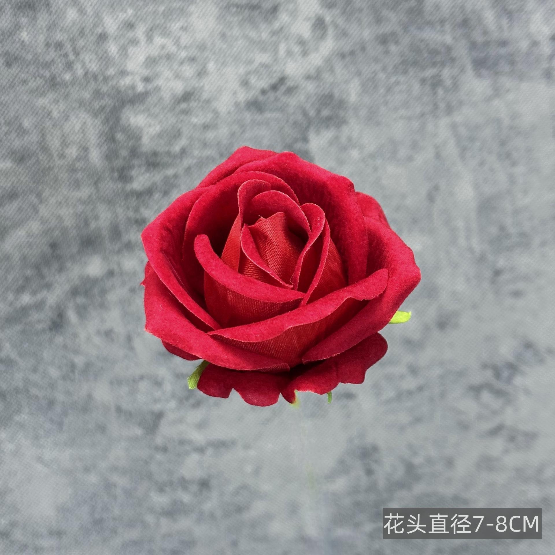 Franela artificial flor Rosa cabeza ramillete rojo boda flor pared tiro apoyos flor artificial arco flor artificial al por mayor