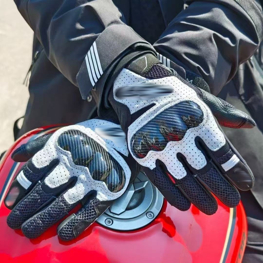 크로스 보더 오토바이 장갑 남성과 여성을위한 전체 가죽 오토바이 전술 전체 손가락 터치 스크린 오프로드 야외 미끄럼 방지 장갑