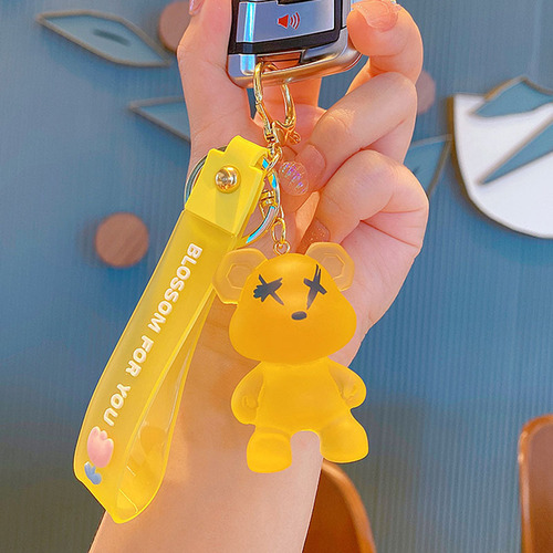 Creative cartoon crystal chameleon keychain pendant for men and women, exquisite couple car bag pendant small gift
