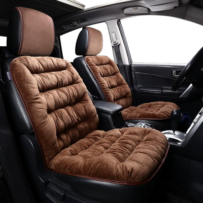 Velvet Cushion Universal Seat Cover – Seat cushion, seat cover - brown-single-seat-universal