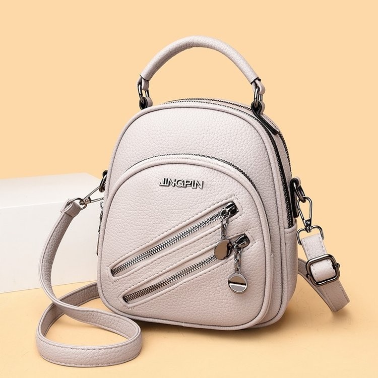 2026 textura transfronteriza mochila de cuero suave para chicas moda damas regalos prácticos bolsos de alta calidad de color sólido