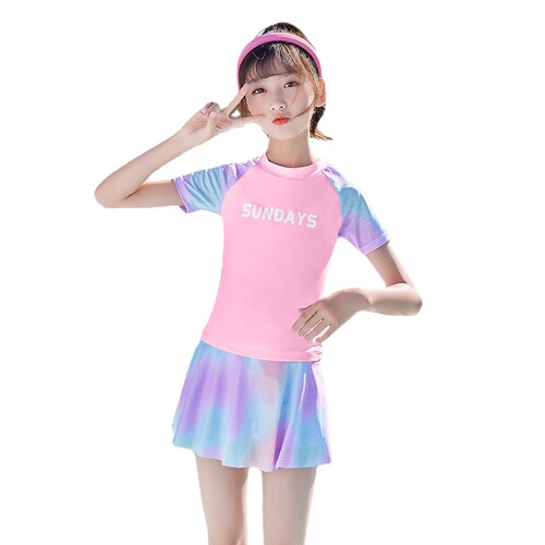 Children's various styles of swimwear wholesale new Korean version middle and small children girl children summer quick-drying flat angle cute hot spring swimming suit