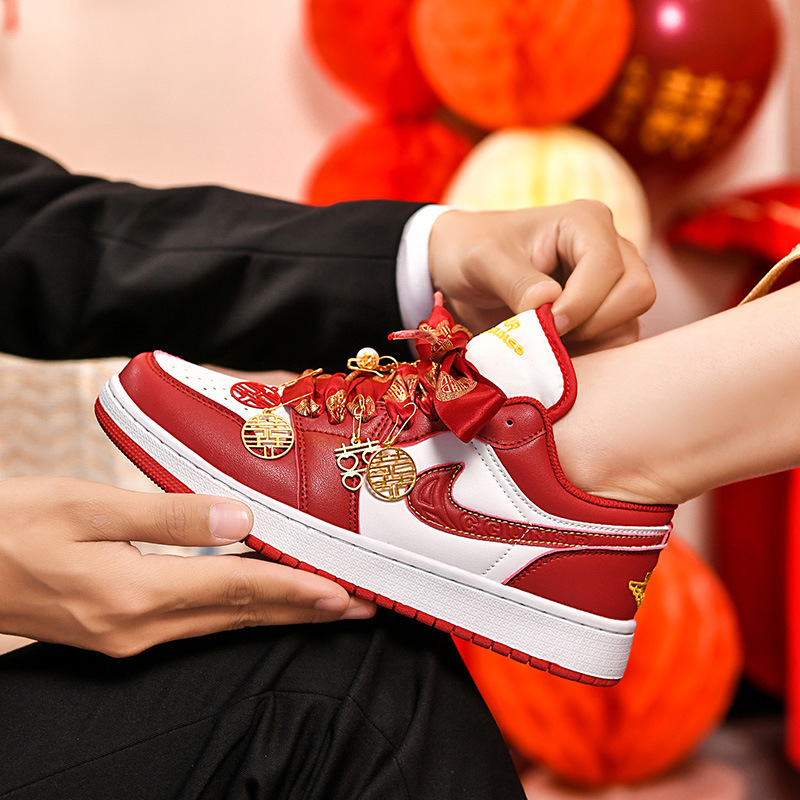 Cross-border Red AJ Wedding Shoes Bridal Shoes Putian Women's Shoes dunk Couple's Board Shoes Low-top Flat Sports Wedding Shoes Cross-border Red AJ Wedding Shoes Bridal Shoes Putian Women's Shoes dunk Couple's Board Shoes Low-top Flat Sports Wedding Shoes