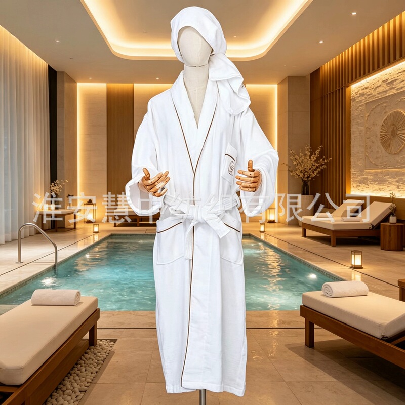 Cotton hotel bathrobe beauty salon SPA spa robe cut velvet bathrobe custom LOGO support foreign trade Cotton hotel bathrobe beauty salon SPA spa robe cut velvet bathrobe custom LOGO support foreign trade
