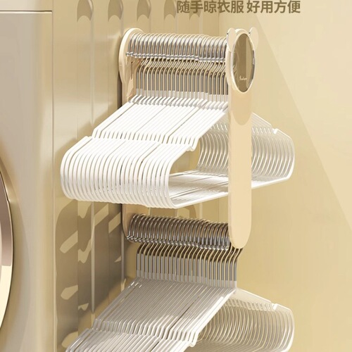 Multifunctional clothes hanger storage rack without punching, balcony organizer clothes hanger hook, bathroom wall-mounted clothes storage rack