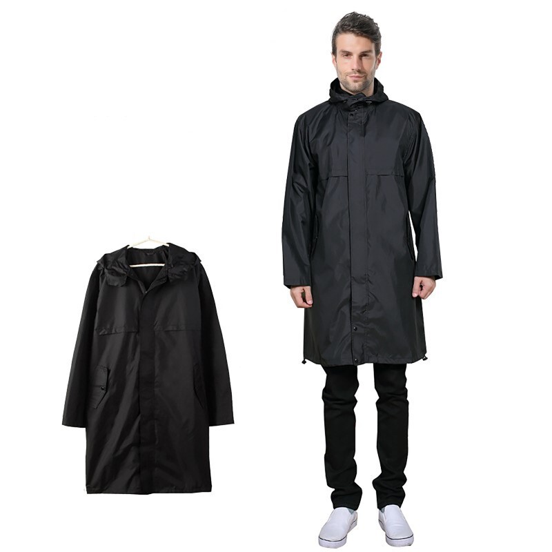 Cross-border Fashion Raincoat Men's Lightweight Breathable Outdoor Travel Windbreaker Rainproof Coat Mid-length Portable Raincoat for Foreign Trade