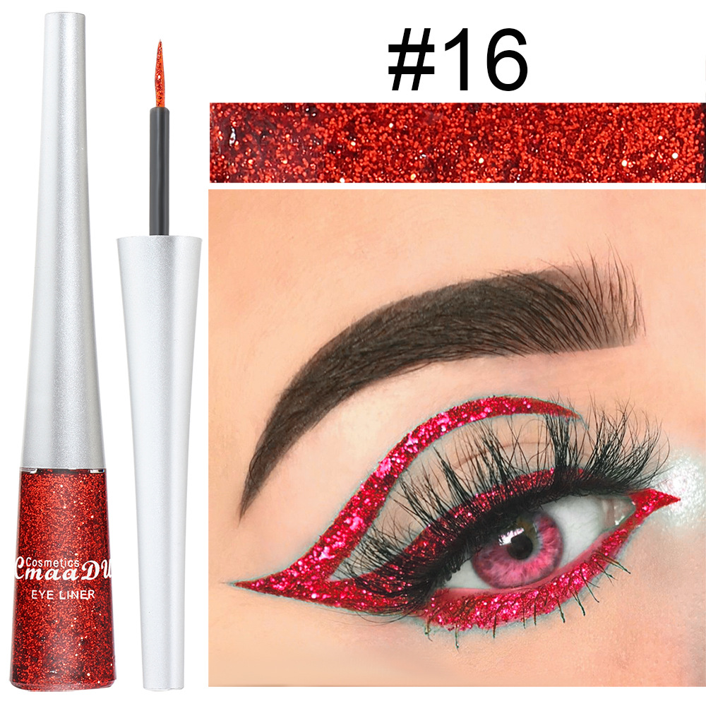 New Style 16-color Colorful Sequins Shiny Glitter Powder Liquid Eyeliner display picture 20