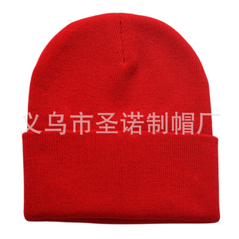 Bordado todo el tablero de luz de color sólido acrílico sombrero de punto europeo y americano otoño e invierno cálido sombrero de lana gorro para hombres y mujeres