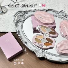 KekeMood柔光五色综合眼影盘 哑光细闪卧蚕高光提亮自带刷子批发