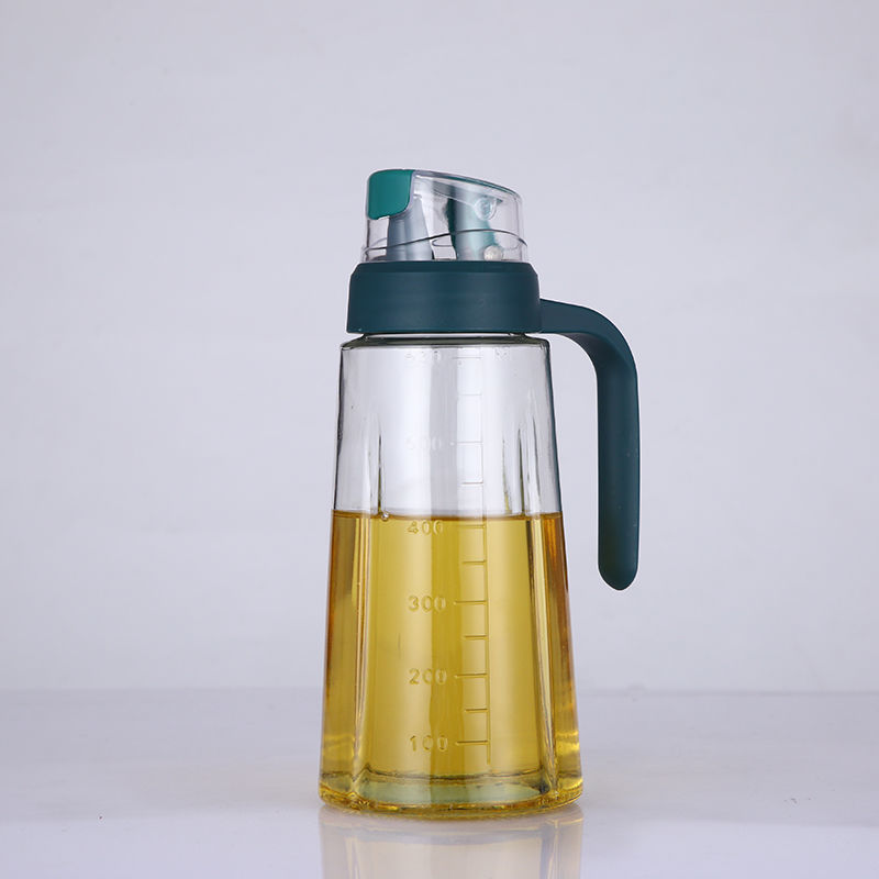 Nuevo al por mayor vidrio auto-abertura y cierre olla de aceite cocina doméstica olla de aceite comestible soporte de una asociación de cabello