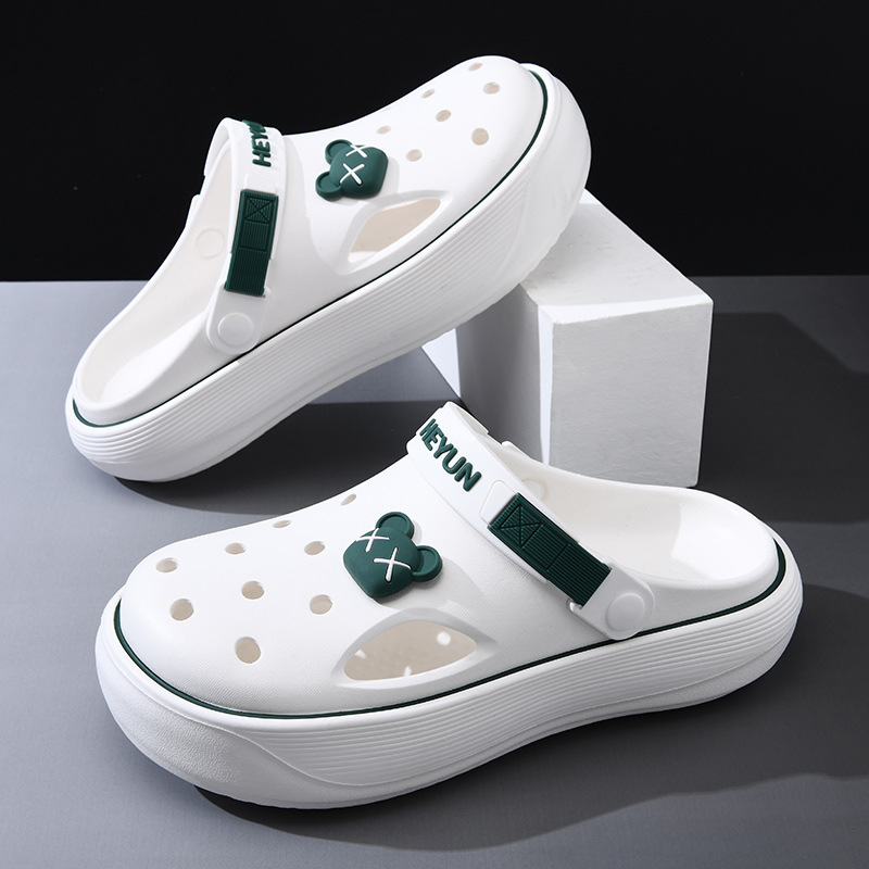 New Hole Shoes Men's Summer Increased Odor-resistant Wear-resistant Baotou Tow EVA Outer Wear Non-slip Breathable High-grade Sandals