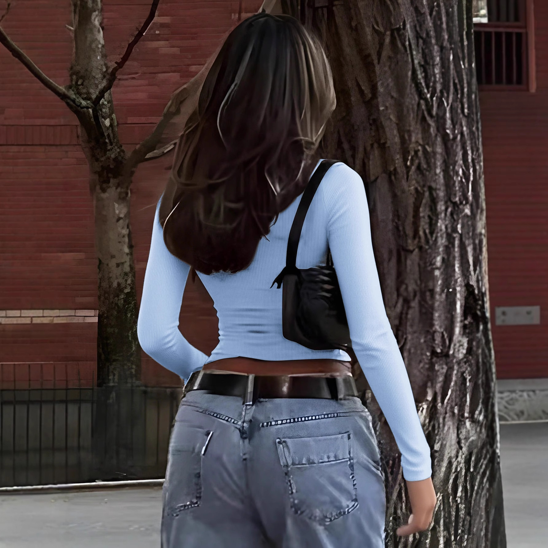 Women's Clothing Y2K Long Sleeve Vest T-Shirt Solid Color Casual Elegant Fashion Autumn Winter Top For Adults_voghion.com