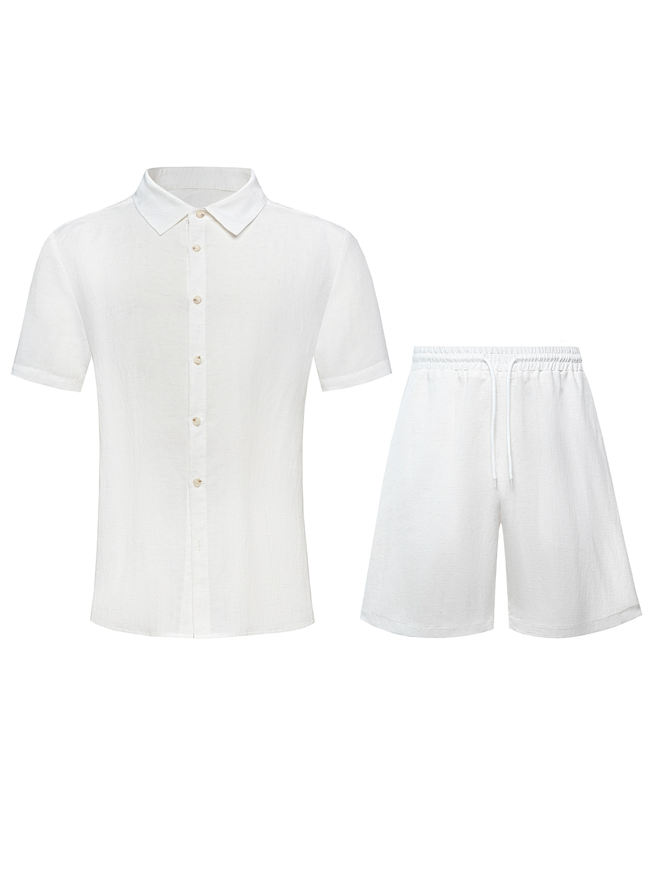 Ensemble deux pièces chemise et short décontracté/formel pour homme, collection printemps/été 2026, style transfrontalier européen/américain, référence 260115_voghion.com