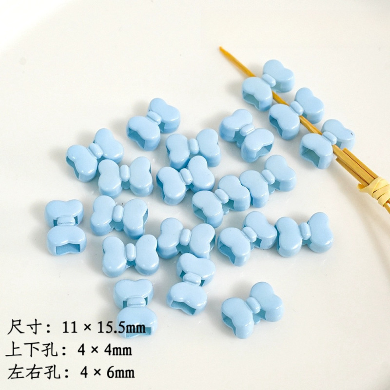 高荷クリーム色焼き漆ちょう結び四通ピアスビーズdiy携帯電話チェーンキーホルダー材料アクセサリー部品|undefined