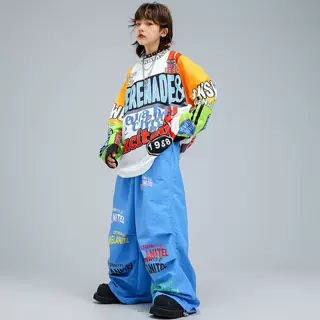街舞儿童潮服男女童嘻哈风酷帅表演服套装少儿hiphop街舞演出服秋