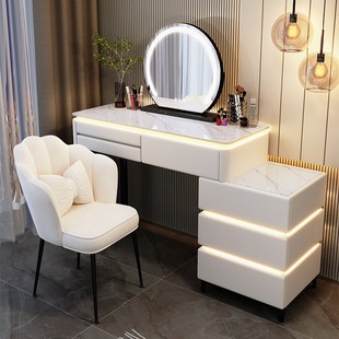 Cream Style Dressing Table, All Solid Wood Drawer Cabinet, Modern Simple Storage Cabinet, Dressing Table, Integrated Dressing Table, Solid Wood Slate