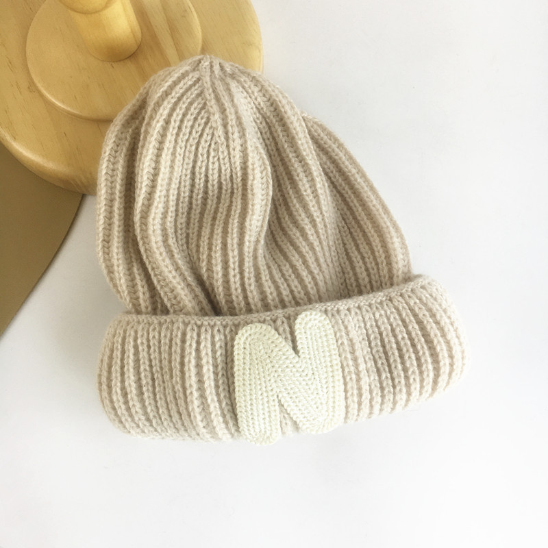 Unisex Children's wool hat baby cute autumn and winter letter cloth knitted hat boys and girls warm hat_voghion.com
