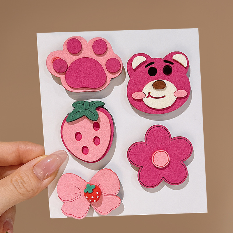 Círculos animados Velcro para niños acabado de cabello roto artefacto femenino lateral cabello roto fruzado clip de cabello no daña cabeza de cabello