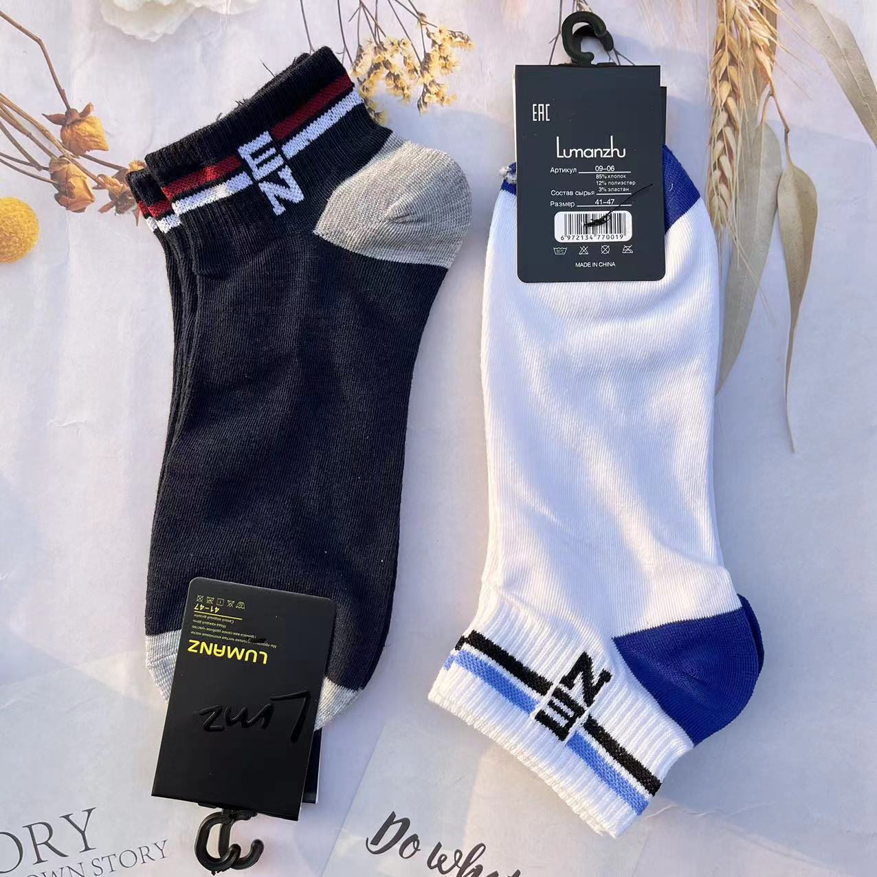 2023新潮款精梳棉短袜春夏季男女运动学院风吸汗船袜详情5