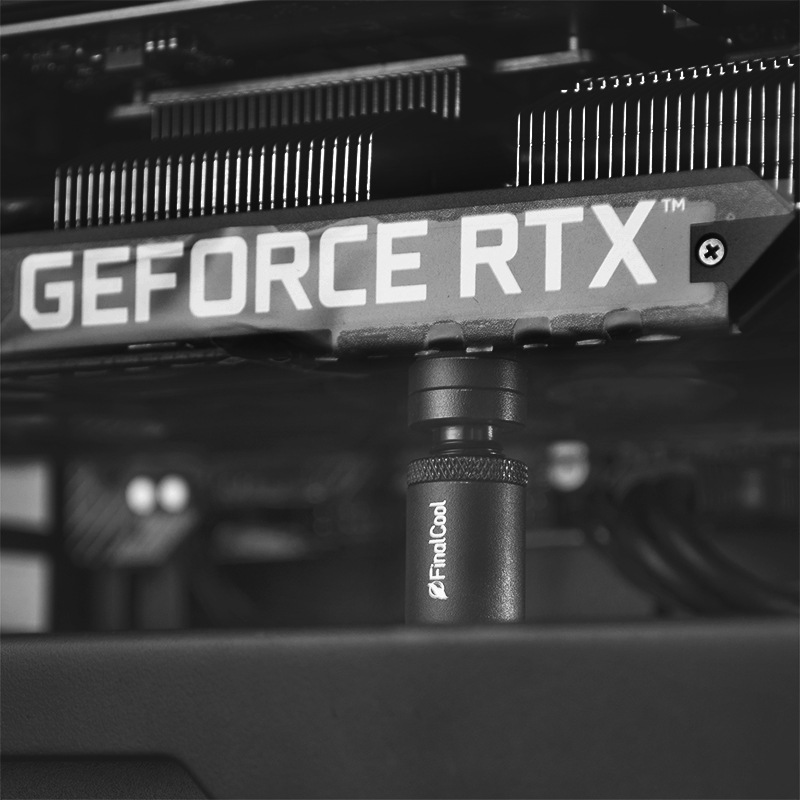 Corte en frío todo aluminio telescópico giratorio tarjeta gráfica soporte vertical computadora de escritorio tarjeta gráfica soporte marco/tarjeta gráfica Jack