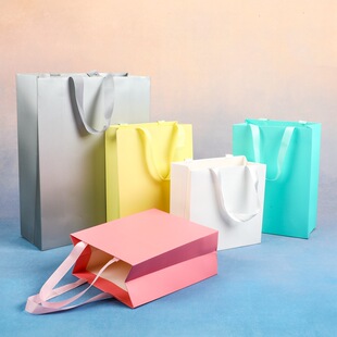Spot Colorful White Cardboard Handbag Chinese Valentine's Day Gift Packaging Bag Wedding Candy Souvenir Paper Bag Available with Logo