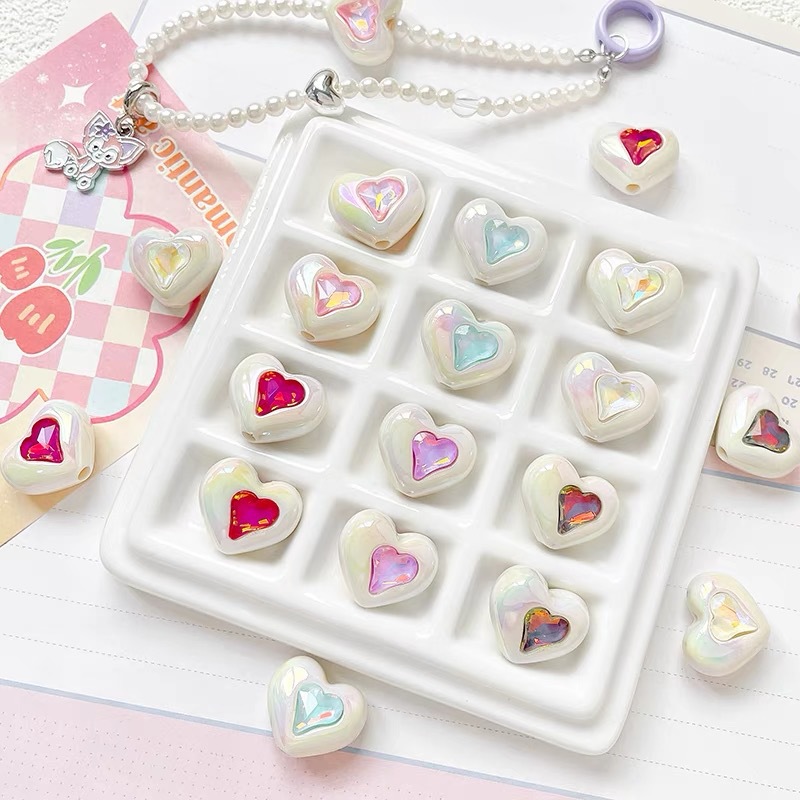 Double-sided acrylic beads with zircon