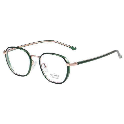M2361 Plain Color Glasses for Women, Korean Style Trendy, Can Accommodate High Prescription, Slim-Fitting for Big Faces, Polygonal Frame, Instagram Style
