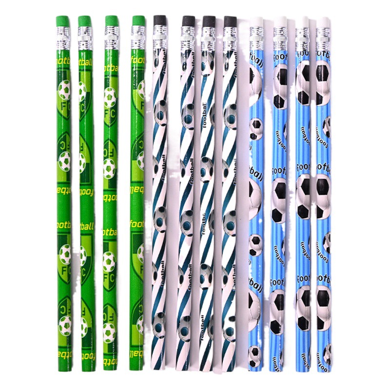 Lápiz con temática de la Copa Mundial de Fútbol 2026 en Estados Unidos, México y Canadá, con diseño de fútbol americano, béisbol, baloncesto y rugby, con borrador, para estudiantes.
