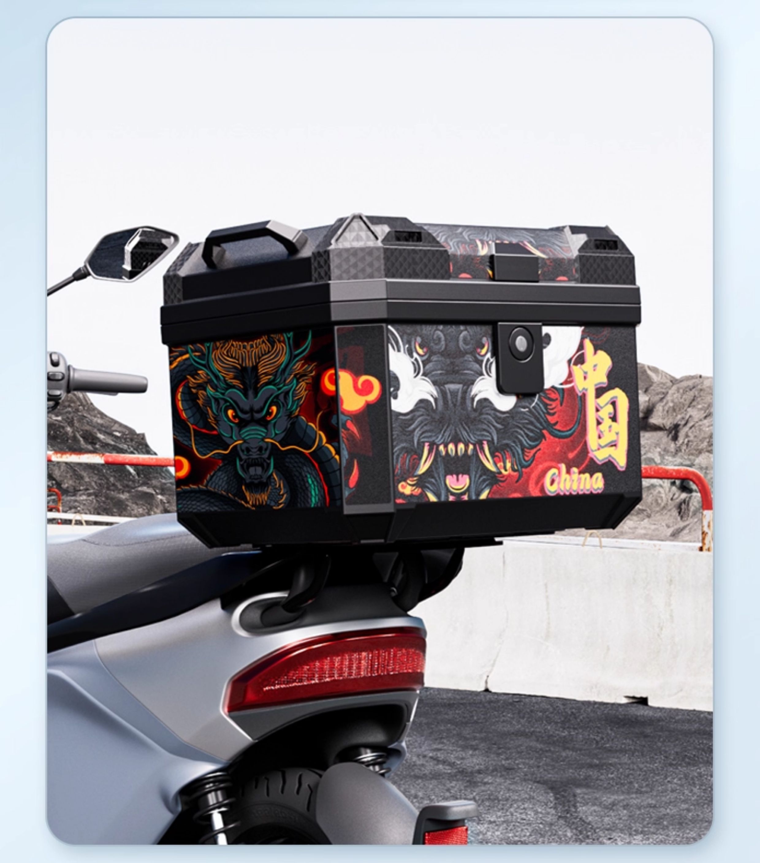 Universal large-capacity electric vehicle trunk, motorcycle tail box, large storage rear trunk for No.9 electric scooters