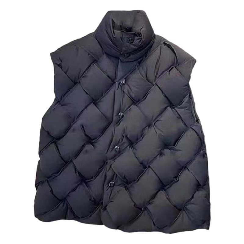 Gran cantidad en stock marca de moda 2022 nuevo patrón de moda tejida Chaqueta de algodón acolchado chaleco verde chaleco sin mangas Suelto