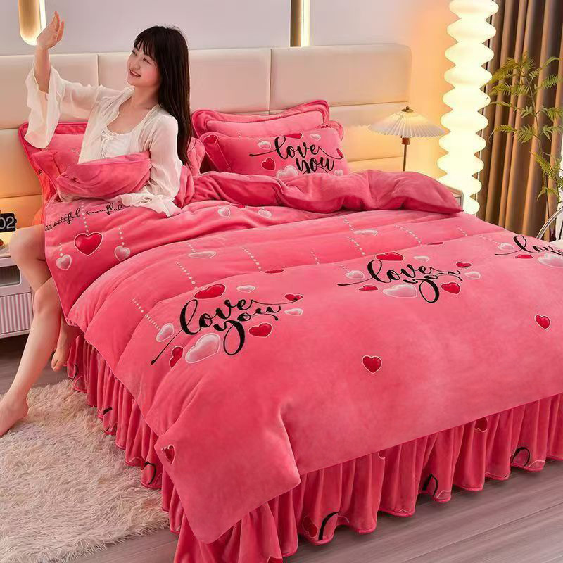 Fleece-Lined and Thickened Milk Velvet Duvet Cover, Double-Sided Fleece, Winter Dormitory Warm Plush Quilt Cover, Skin-Friendly, Modern Minimalist Style