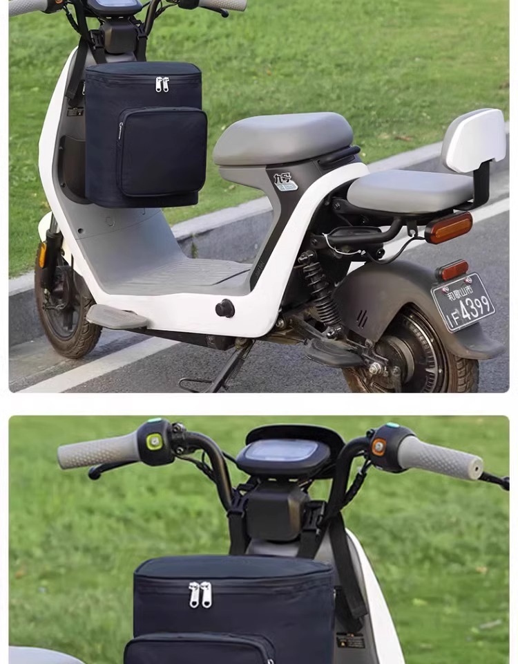 Electric car helmet hanging bag large battery car waterproof front pocket storage hanging bag artifact raincoat blocking bag