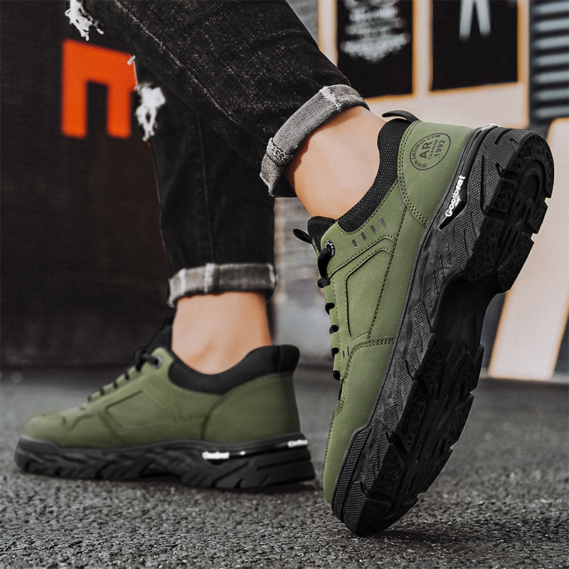 Zapatos para hombres zapatos deportivos casuales 2024 nuevos zapatos de skate antipatinante transpirables de baja parte de zapatos de trabajo de cuero duro