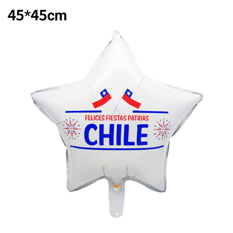 Globo de aluminio redondo de 18 pulgadas con bandera de Chile, para Día Nacional
