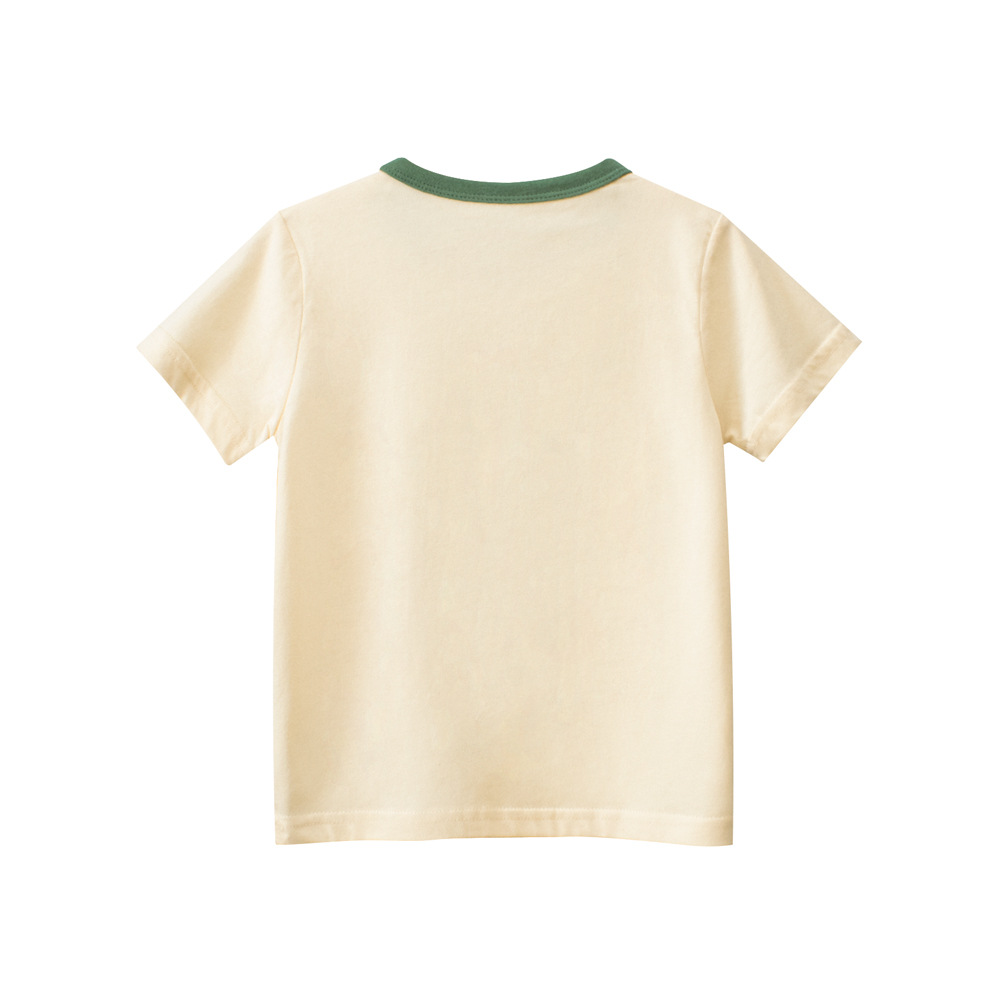 Camiseta de manga corta para niños transfronterizos de 27kids 2025 nuevos productos de verano top de dibujos animados de oso ropa de bebé para hombres