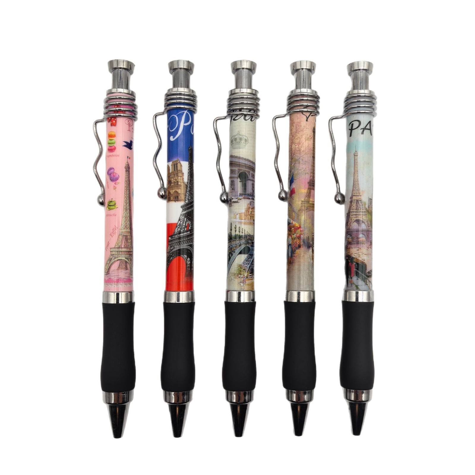 Bolígrafo publicitario de transferencia térmica de plástico personalizado con gancho de alambre de acero puede agregar bolígrafo de película de cabeza de muñeca de soldado