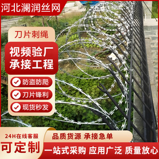 304 Stainless Steel Knife Barbed Wire Anti-Climbing Farm Orchard Fence Garden Fence Heightening Net Iron Barbed Wire