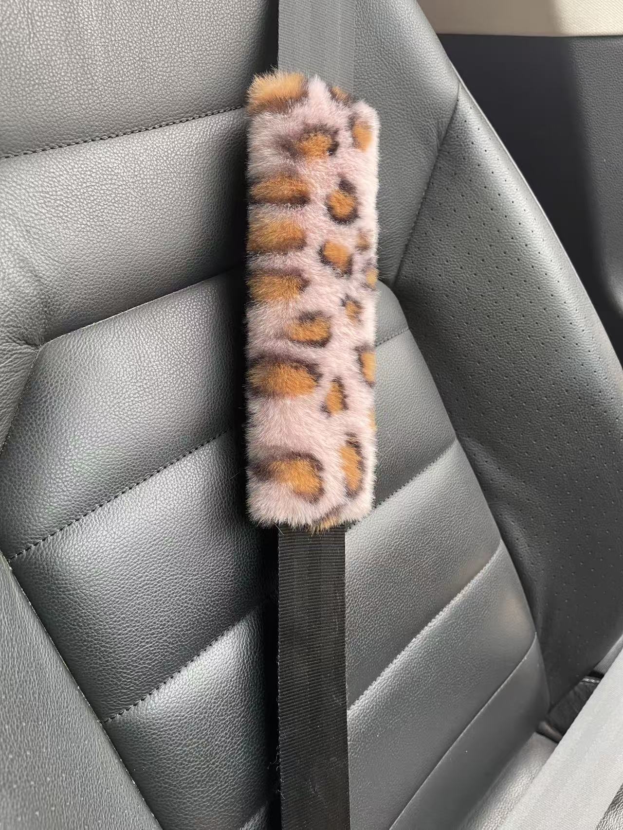 Car Seatbelt Shoulder Pads Imitation Rex Rabbit Fur Anti-Scratch Backpack Straps Children's Schoolbag Backpack Decorative Covers Decorative Pads
