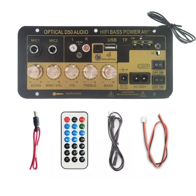 Manufacturer's Cross-Border Digital Bluetooth Three-Purpose Vehicle-Mounted with Reverberation Can Be Connected to Dual Microphone High-Definition Fiber Optic Input Amplifier Board (Other Car Video) - d50-us-regulations