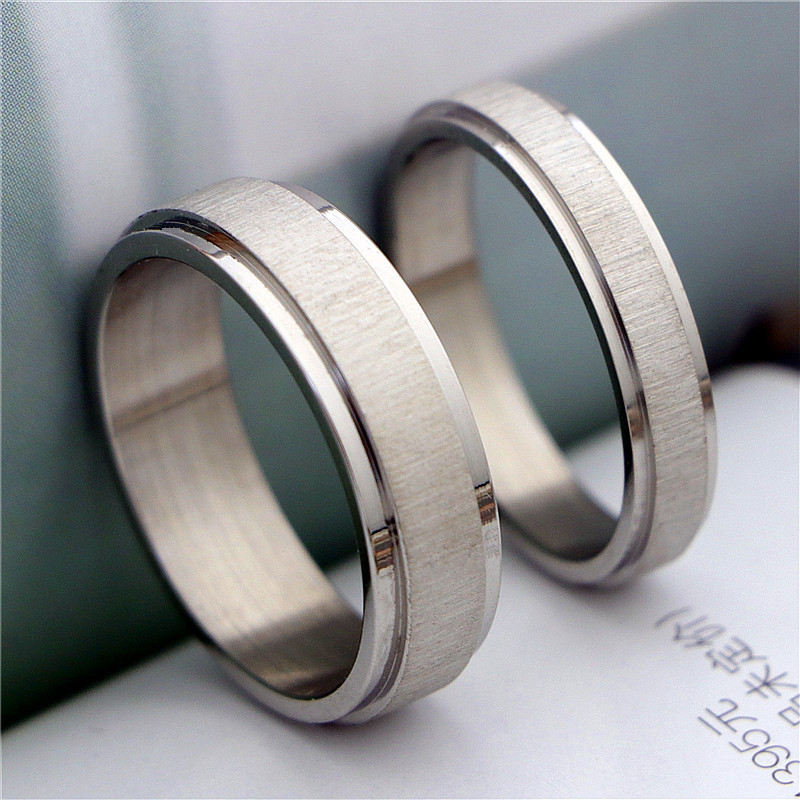 Aowello Steel Jewelry, Chinese Style High-End Couple Rings, Fashionable and Shiny, Trendy Minimalist Steel Elements, Artistic Retro