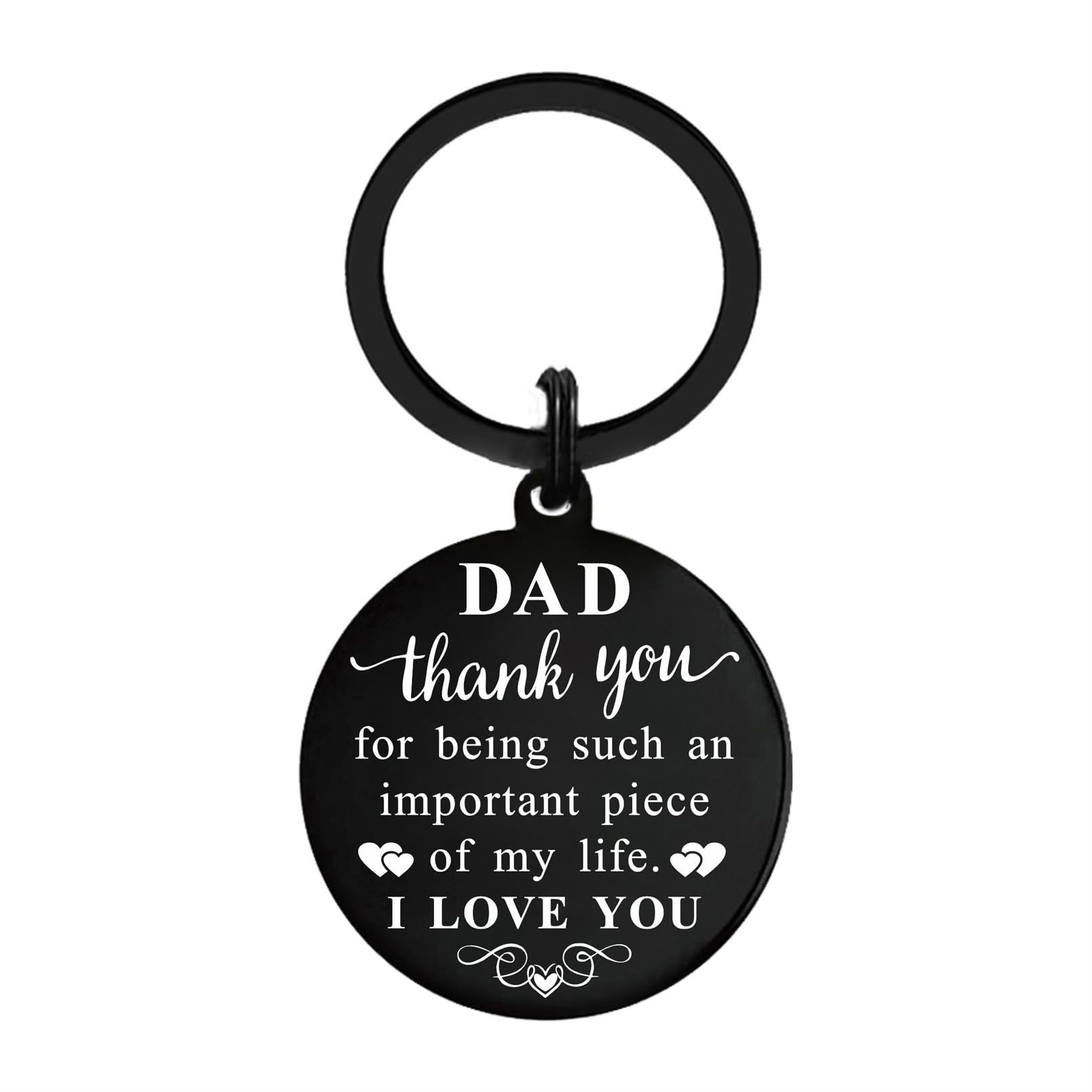 Black keychain stainless steel