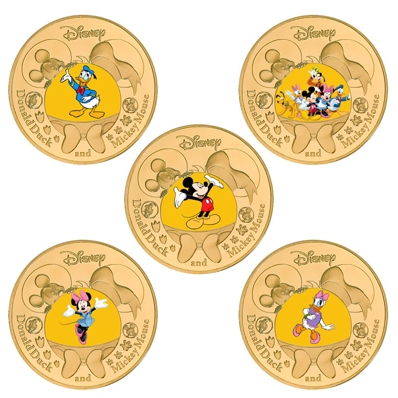 Mickey Mouse Commemorative Coin Donald Duck Animation Peripheral Commemorative Coin Metal Die Casting Peripheral Gift Giving Mickey Mouse Commemorative Coin Donald Duck Animation Peripheral Commemorative Coin Metal Die Casting Peripheral Gift Giving