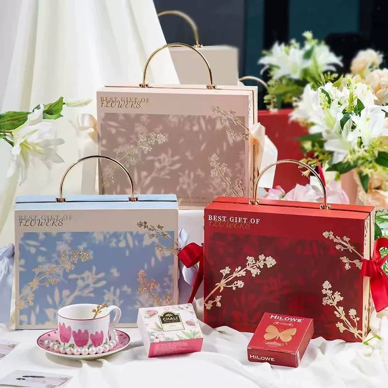 Новая китайская коробка конфет с цветочной тенью с подарочной коробкой