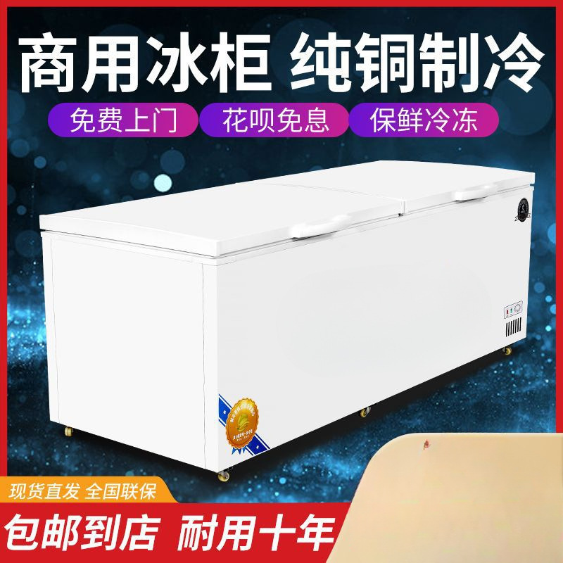 Freezer Refrigeration and Freezing Commercial Cold Chain Large Capacity Single Temperature Double Temperature Horizontal Copper Tube Fresh-Keeping Energy-Saving Refrigerator Refrigerator